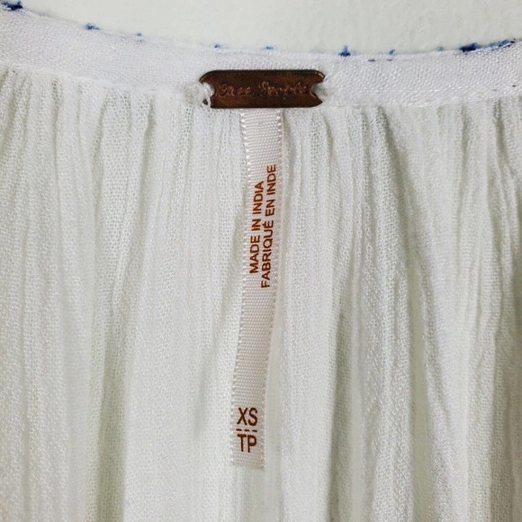 Free People Wild Horses Embroidered Eyelet Ivory Tunic Mini Dress Boho White XS - Picture 9 of 9